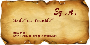 Szűcs Amadé névjegykártya